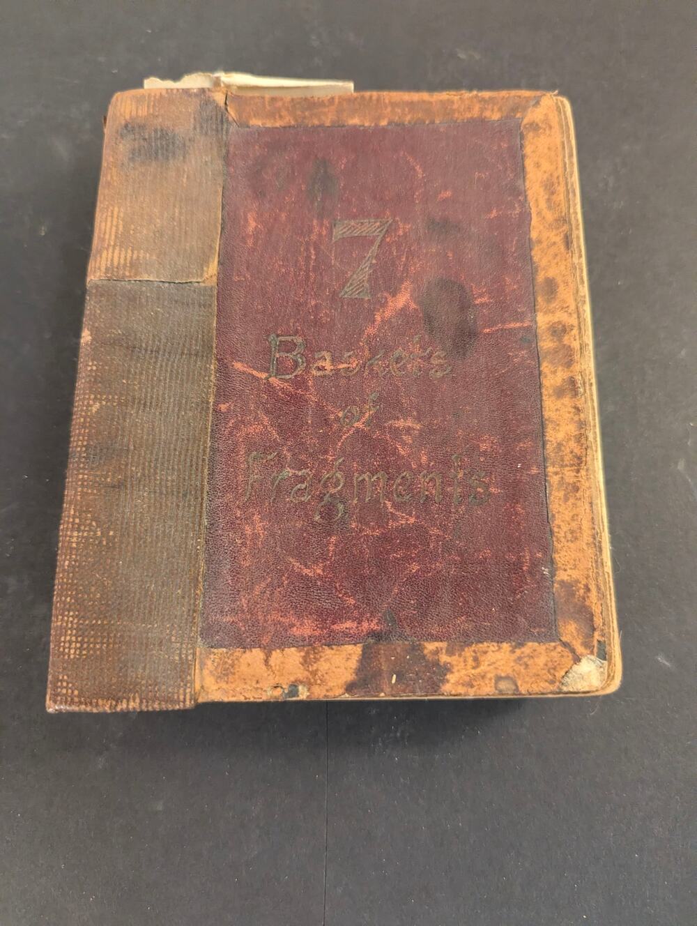 Antique 7 Baskets of Fragments Leather Bound Book Religious Rare